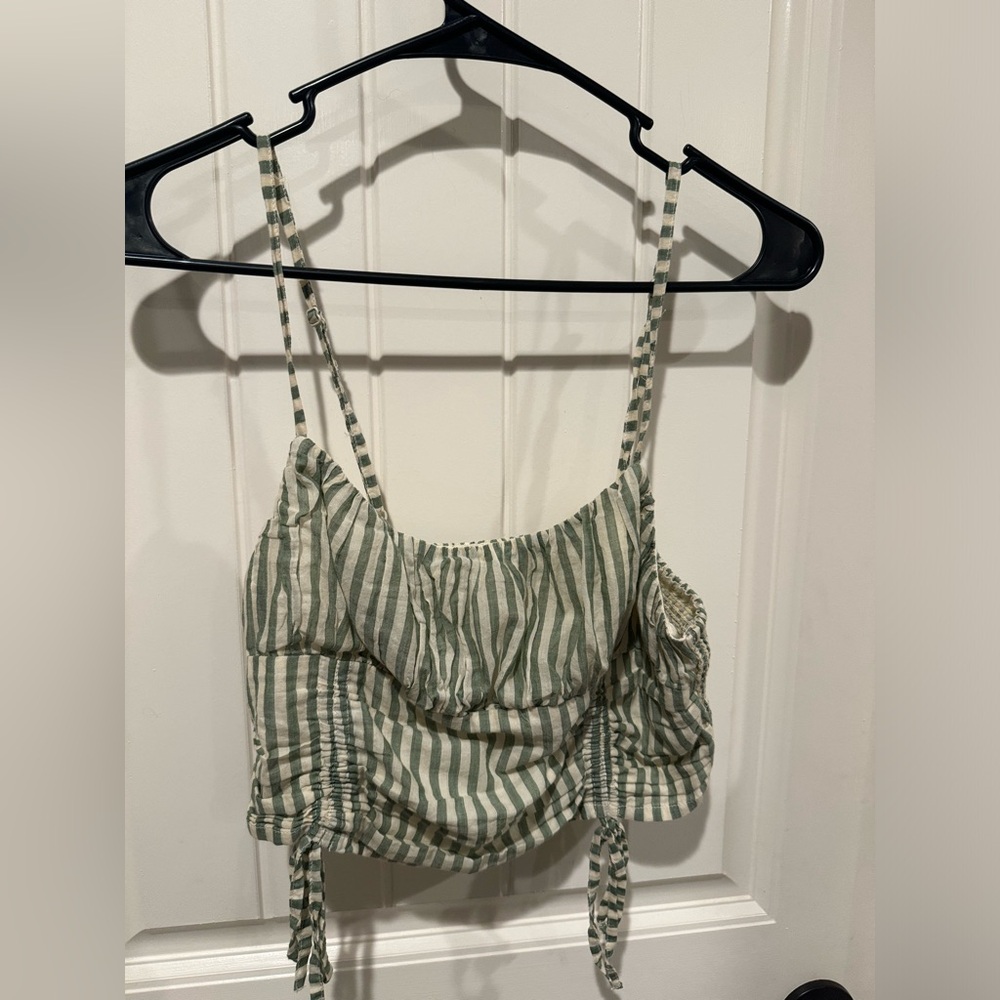 Urban Outfitters Green Striped Crop Top